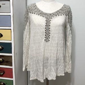 Anthropologie Meadow Rue Clorinde Flowing Mixed Knit Tunic